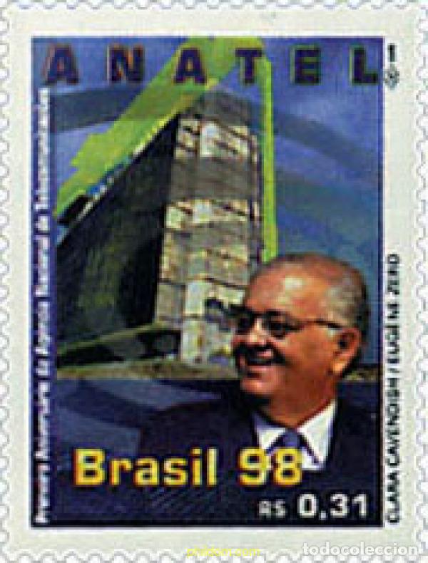 Sellos: 81740 MNH BRASIL 1998 PRIMER ANIVERSARIO DE LA AGENCIA NACIONAL DE TELECOMUNICACIONES