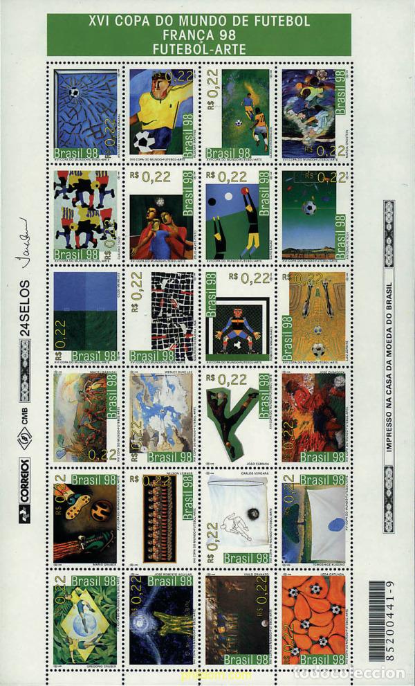 Sellos: 184539 MNH BRASIL 1998 COPA DEL MUNDO DE FUTBOL. FRANCIA-98