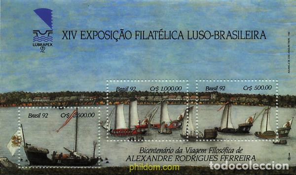 Sellos: 113811 MNH BRASIL 1992 LUBRAPEX 92. 19 EXPOSICION FILATELICA LUSO-BRASILE&Ntilde;A