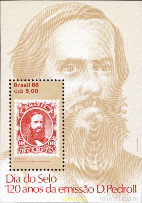 Sellos: 26485 MNH BRASIL 1986 DIA DEL SELLO. 120 ANIVERSARIO DEL SELLO DE PEDRO II
