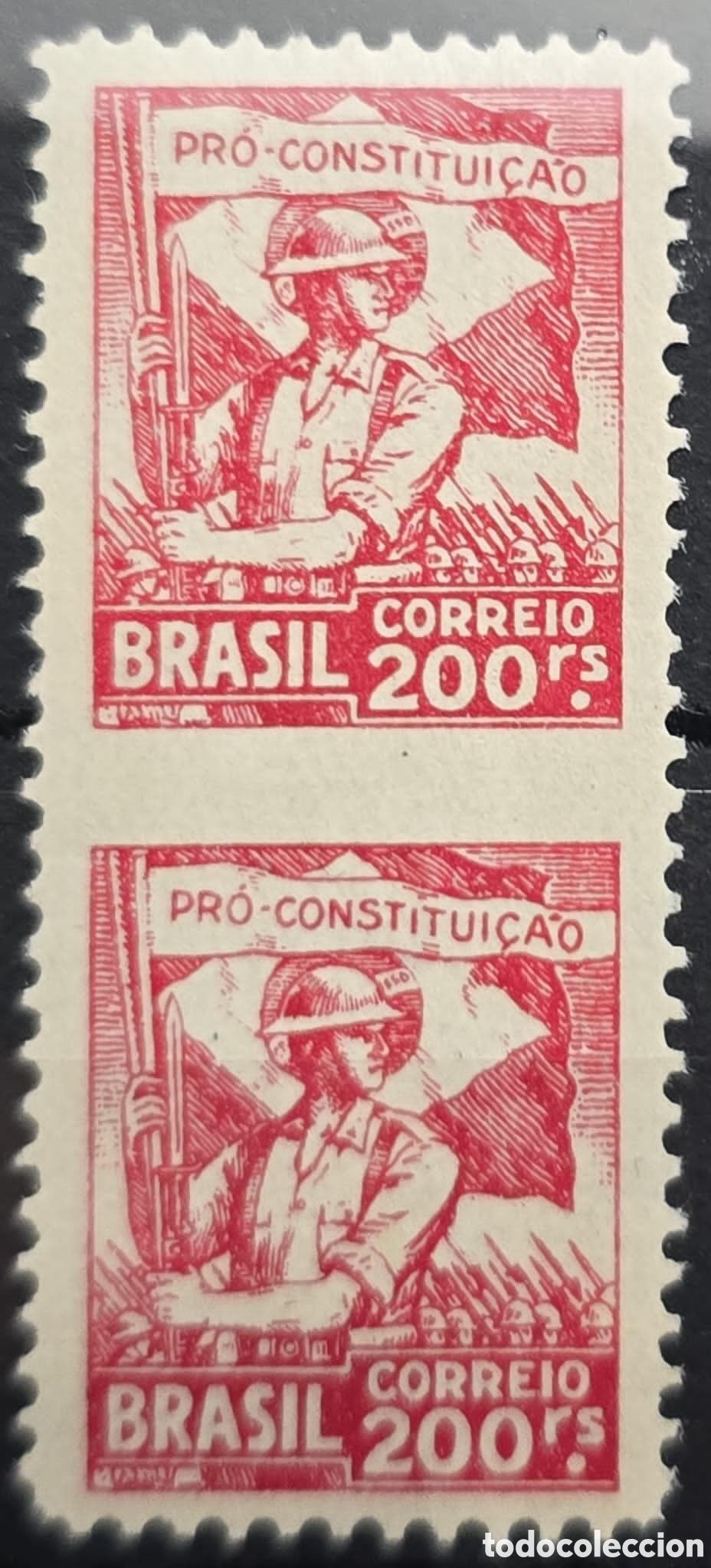Sellos: CA)Brazil.1933First Anniversary of the Constitutionalist Revolution of 1932 (issue &rdquo;Pr&oacute;-Constitui&ccedil;&atilde;o
