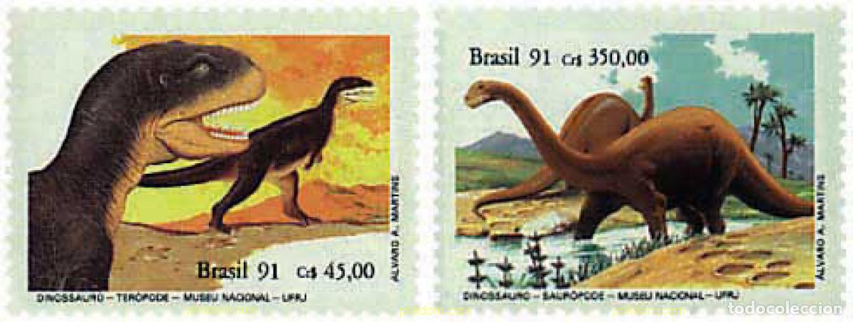Sellos: 206162 MNH BRASIL 1991 MUSEOS BRASILE&Ntilde;OS. REPTILES Y DINOSAURIOS