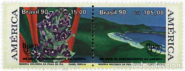 Sellos: 4711 MNH BRASIL 1990 AMERICA-UPAEP 1990 - EL MEDIO NATURAL QUE VIERON LOS DESCUBRIDORES