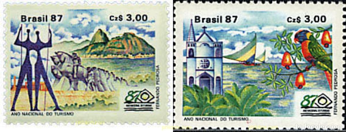 Sellos: 36508 MNH BRASIL 1987 A&Ntilde;O NACIONAL DEL TURISMO