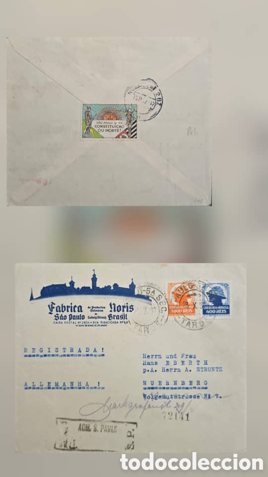 Sellos: CA) Brazil.1932. Constitutionalist Revolution of 1932 (Postal History of S&atilde;o Paulo). The envelope sh