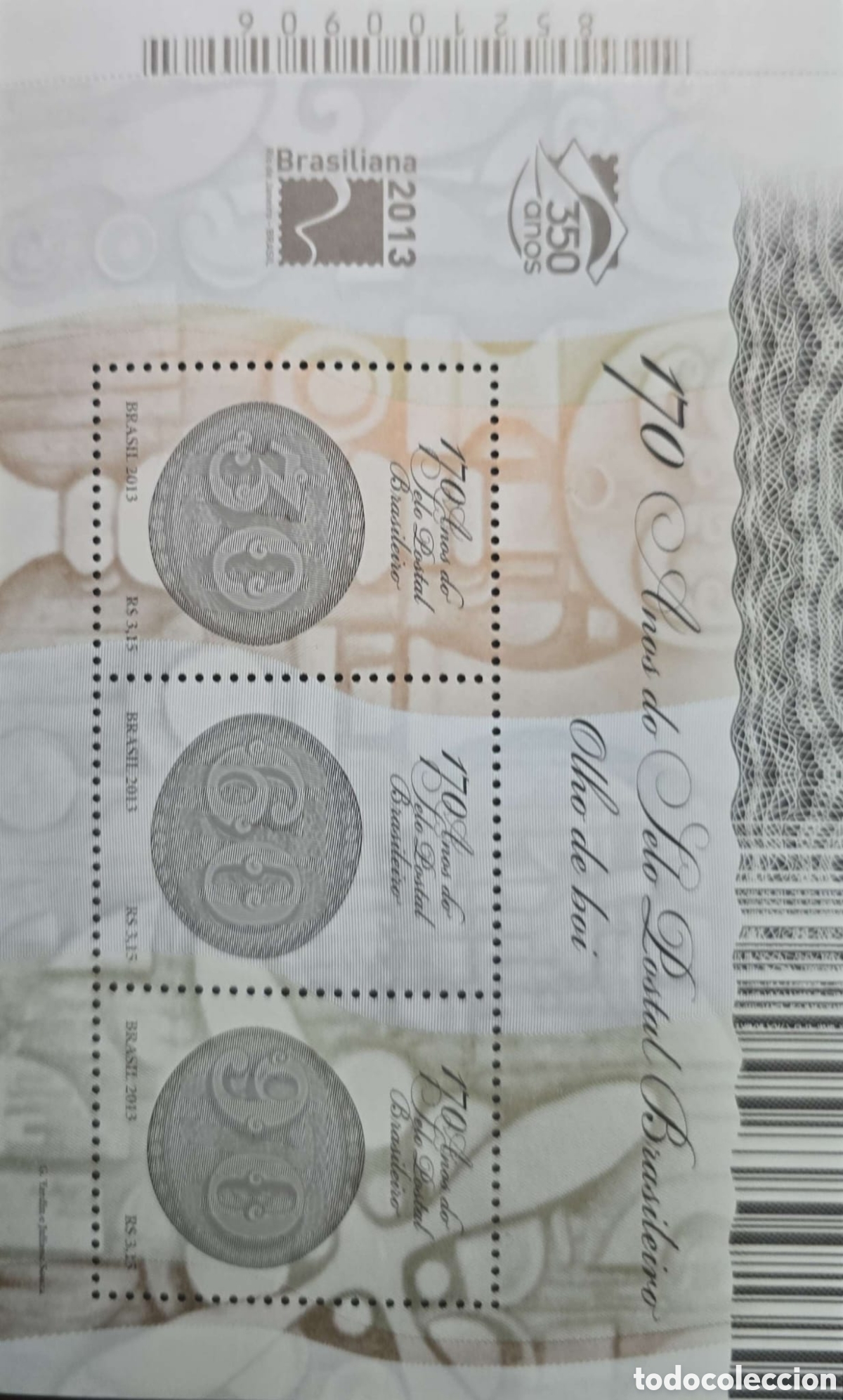 Sellos: CA)Brazil &middot; 2013 &middot; 170 Years of Brazilian Postage &middot; Commemorative sheet celebrating &ldquo;170 Anos do Sel