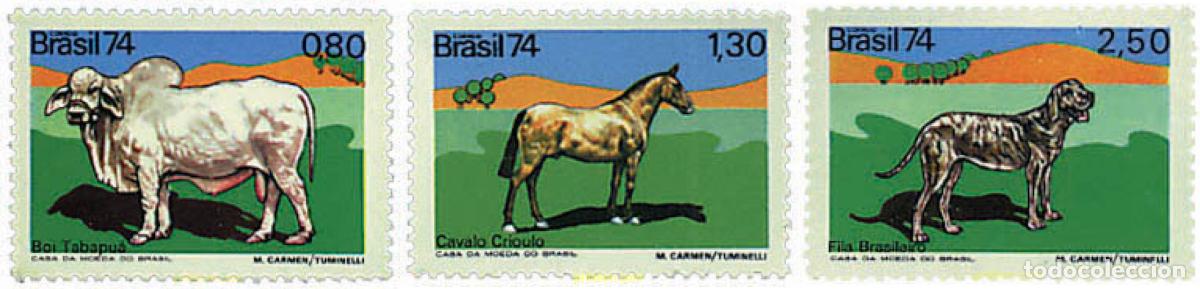 Sellos: 37369 MNH BRASIL 1974 GANADERIA BRASILE&Ntilde;A