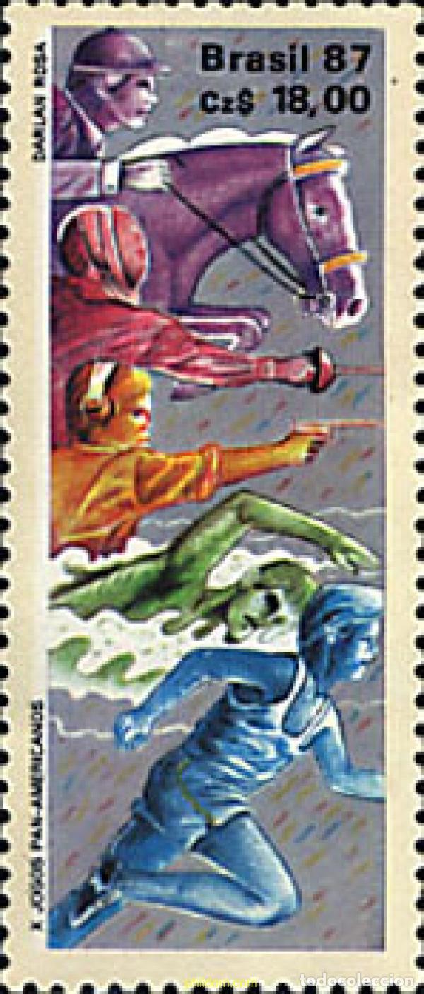 Sellos: 29727 MNH BRASIL 1987 10 JUEGOS DEPORTIVOS PANAMERICANOS