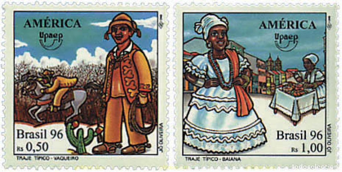 Sellos: 30852 MNH BRASIL 1996 AMERICA-UPAEP 1996 - TRAJES REGIONALES