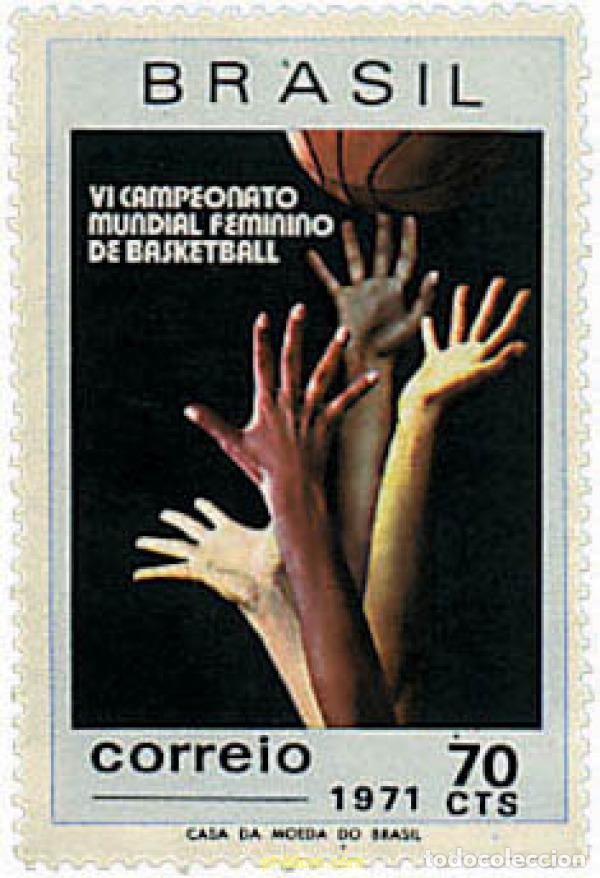 Sellos: 52504 MNH BRASIL 1971 6 CAMPEONATO DEL MUNDO DE BALONCESTO FEMENINO