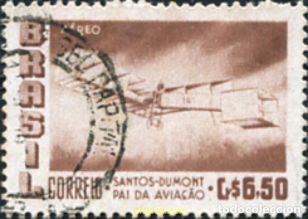 Sellos: 675664 USED BRASIL 1956 AVIACION PIONERA.
