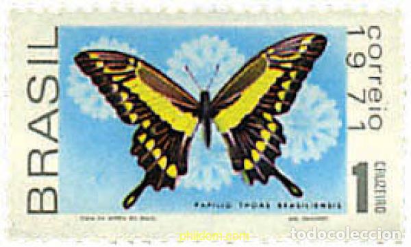 Sellos: 293717 MNH BRASIL 1971 MARIPOSAS