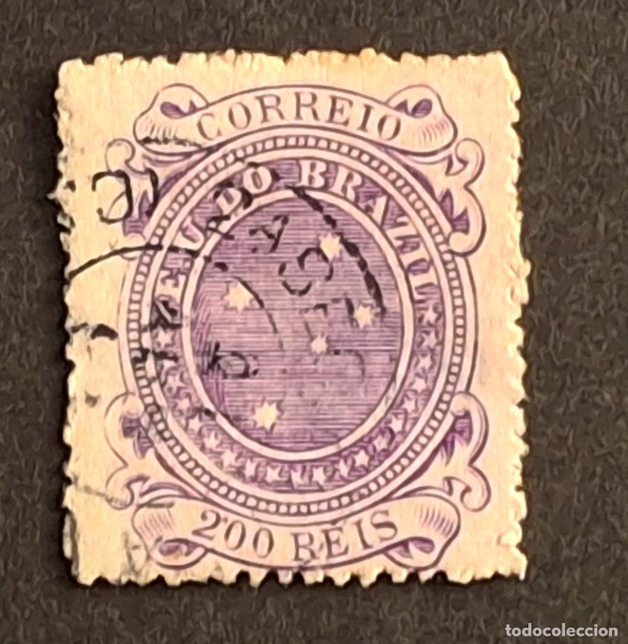 Sellos: 1890, Brasil 200 R&eacute;is de la serie Cruz del Sur