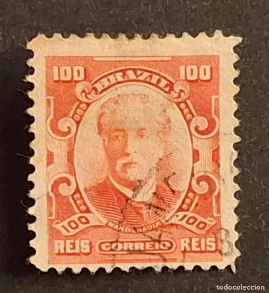 Sellos: 1906, Brasil 100 R&eacute;is de la serie Eduardo Wandenkolk