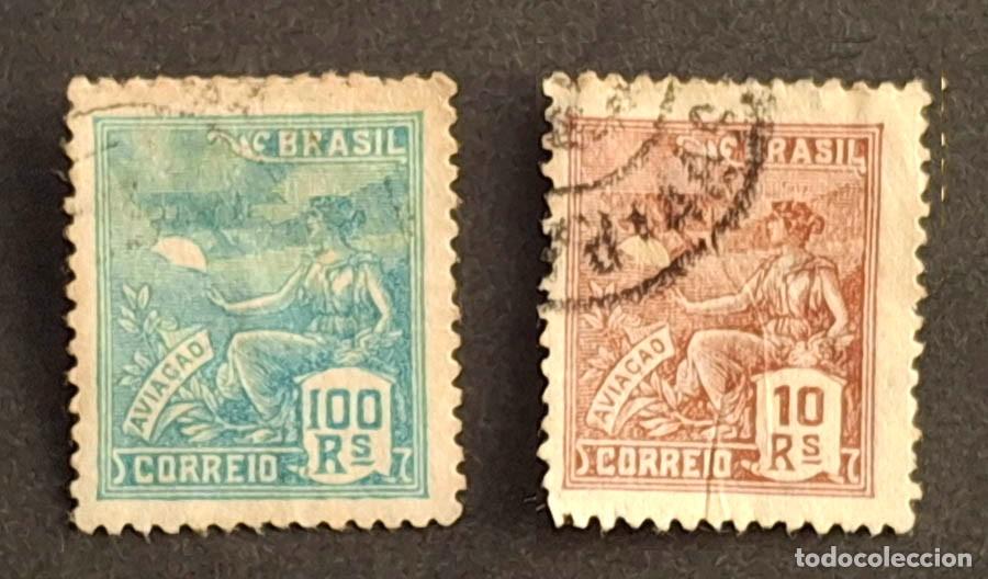 Sellos: 1930, Brasil 2 sellos de la serie Aviacion