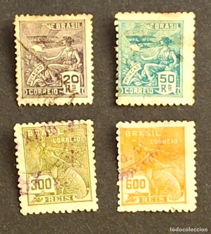 Sellos: 1930, Brasil 4 sellos de la serie Aviacion y Vov&oacute;
