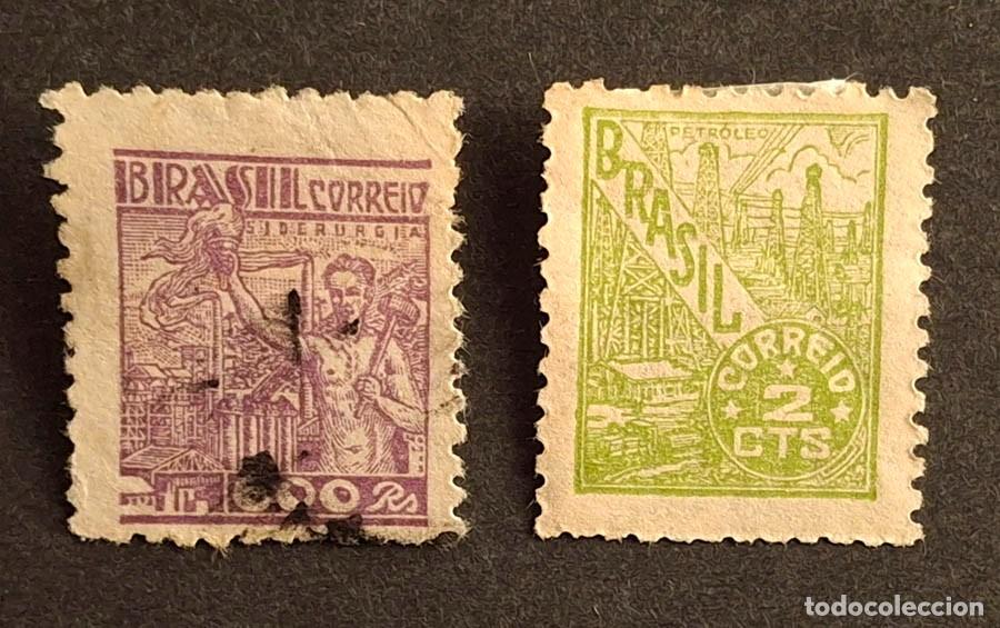 Sellos: 1947-1948, Brasil 2 sellos Siderurgia y Petr&oacute;leo