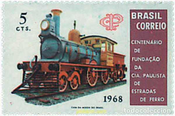 Sellos: 57778 MNH BRASIL 1968 CENTENARIO DEL FERROCARRIL DEL ESTADO DE SAO PAULO