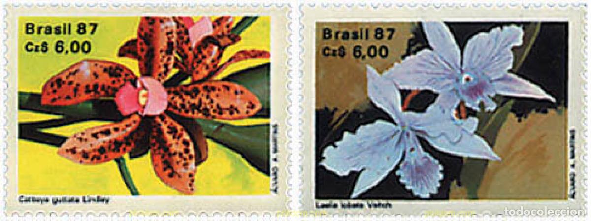 Sellos: 81661 MNH BRASIL 1987 50 ANIVERSARIO DE LA SOCIEDAD BRASILE&Ntilde;A DE CULTIVADORES DE ORQUIDEAS