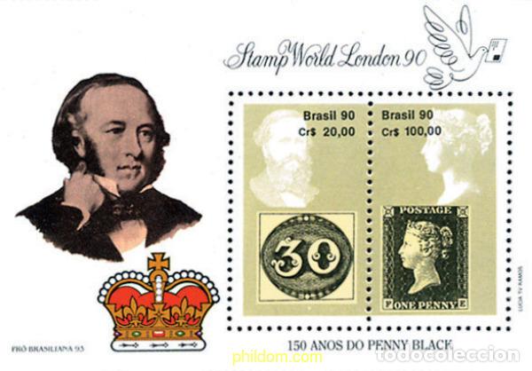 Sellos: 33300 MNH BRASIL 1990 LONDON 90. EXPOSICION FILATELICA INTERNACIONAL