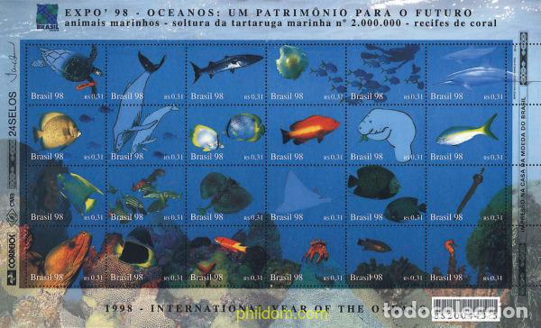 Sellos: 286950 MNH BRASIL 1998 EXPO 98. EXPOSICION UNIVERSAL DE LISBOA. A&Ntilde;O INTERNACIONAL DE LOS OCEANOS
