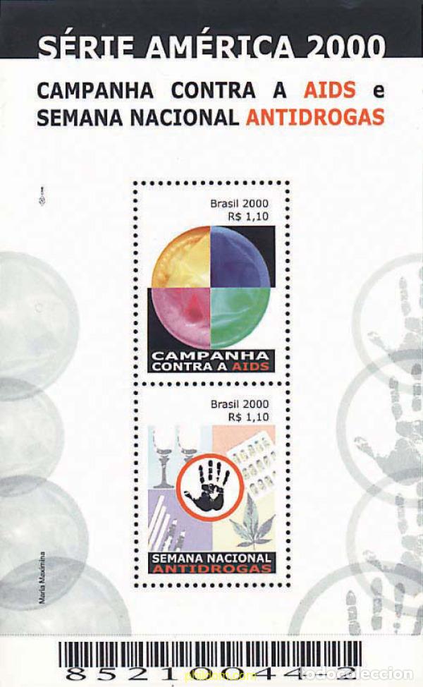 Sellos: 98756 MNH BRASIL 2000 AMERICA-UPAEP 2000 - CAMPA&Ntilde;A CONTRA EL SIDA