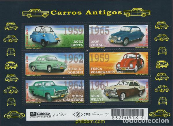 Sellos: 663805 MNH BRASIL 2001 COCHES ANTIGUOS