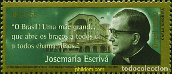 Sellos: 100320 MNH BRASIL 2002 CENTENARIO DEL NACIMIENTO DE JOSEMARIA ESCRIVA DE BALAGUER