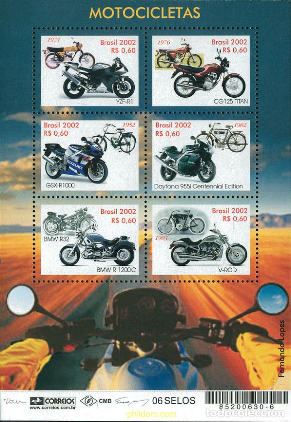 Sellos: 287262 MNH BRASIL 2002 MOTOCICLETAS
