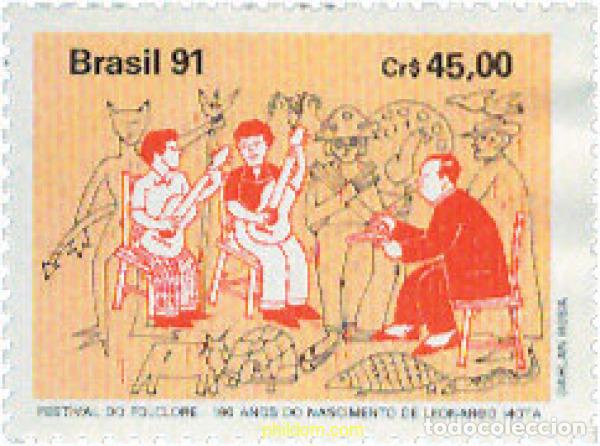 Sellos: 129281 MNH BRASIL 1991 CENTENARIO DEL NACIMIENTO DE LEONARDO MOTA