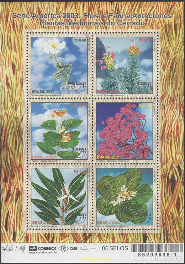 Sellos: 663845 MNH BRASIL 2003 AMERICA-UPAEP 2003 - FLORA Y FAUNA AUTOCTONA