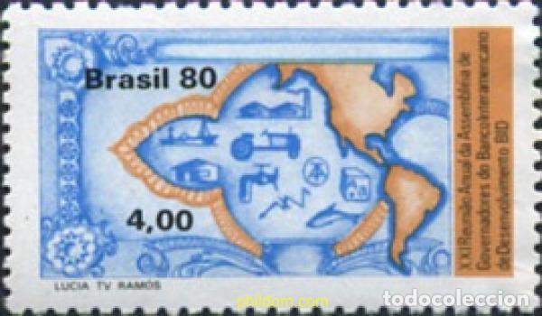 Sellos: 144391 MNH BRASIL 1980 21 REUNION ANUAL DE LA ASAMBLEA DE GOVERNADORES DE LA BANCA INTERAMERICANA D