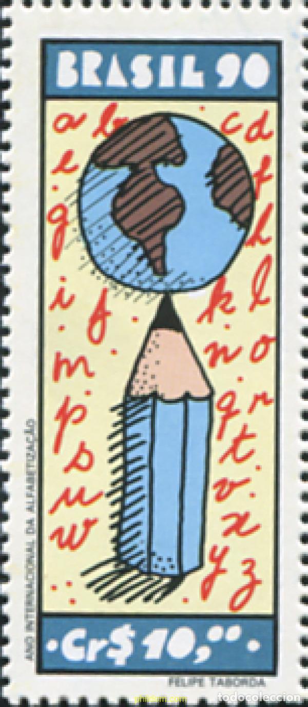 Sellos: 629767 MNH BRASIL 1990 A&Ntilde;O INTERNACIONAL DEL ALFABETISMO
