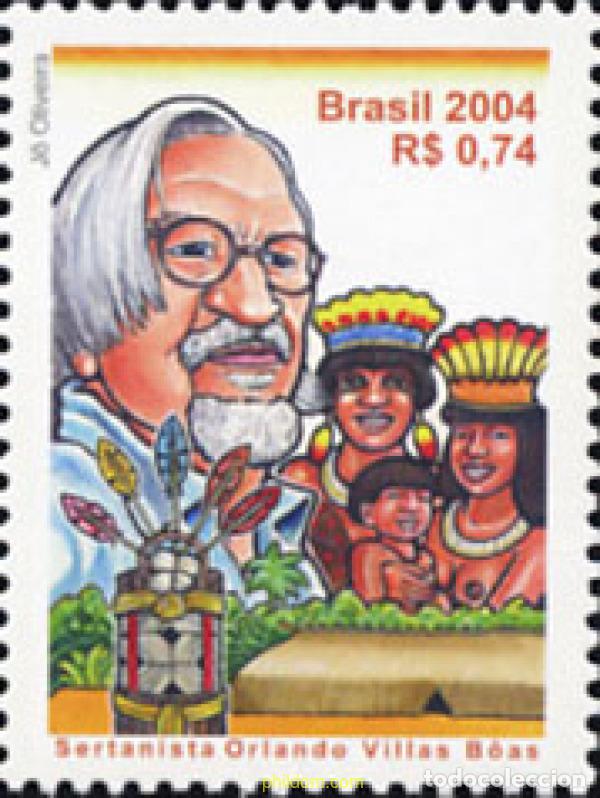 Sellos: 149310 MNH BRASIL 2004 90 ANIVERSARIO DEL NACIMIENTO DE SERTANISTA ORLANDO VILLAS BOAS
