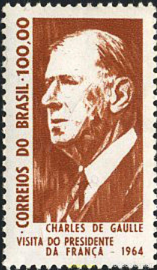 Sellos: 170328 MNH BRASIL 1964 VISITA DEL PRESIDENTE CHARLES DE GAULLE