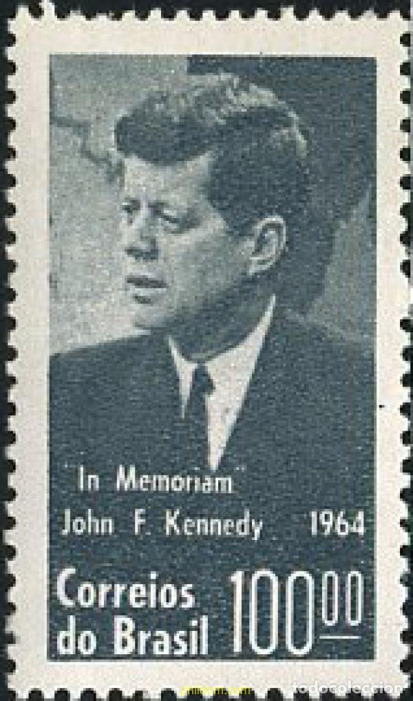 Sellos: 170333 MNH BRASIL 1964 ANIVERSARIO DE LA MUERTE DEL PRESIDENTE KENNEDY