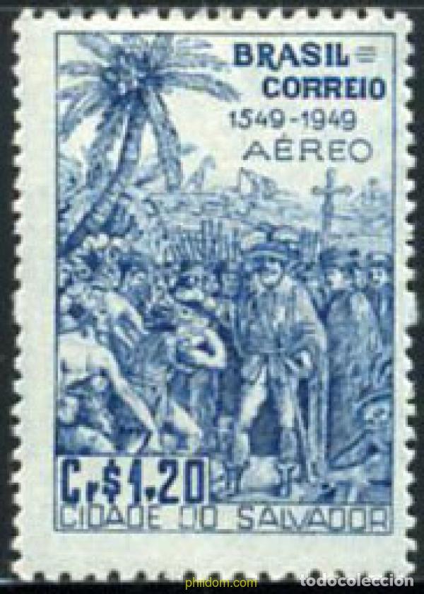 Sellos: 675653 HINGED BRASIL 1949 400 ANIVERSARIO DE LA CIUDAD DE SALVADOR DE BAHIA