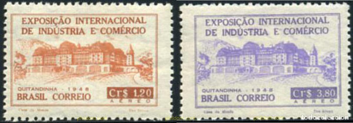 Sellos: 675647 HINGED BRASIL 1948 INTERNACIONALE EXPOSICION DE COMERCIO Y INDUSTRIA,PETROPOLIS