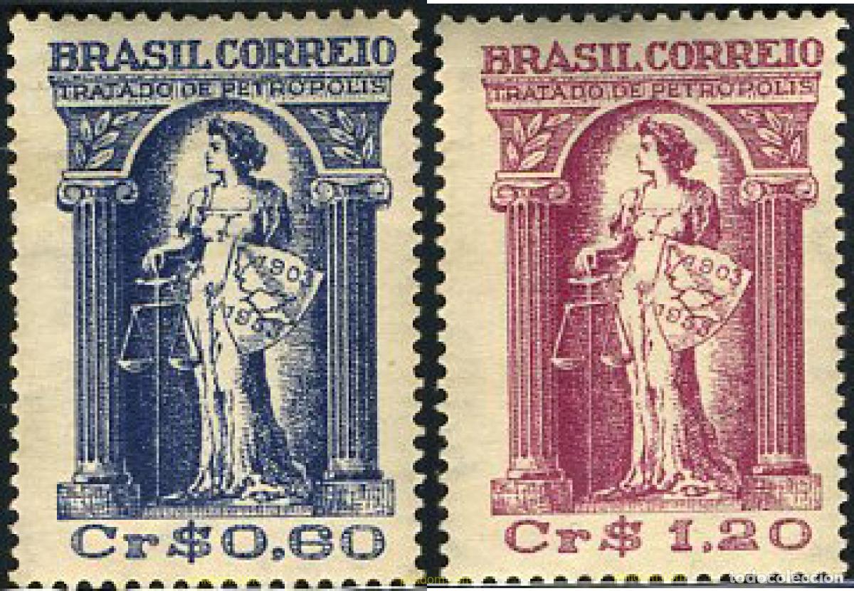 Sellos: 168420 MNH BRASIL 1953 CINCUENTACENTENARIO DE LA SIGNATURA DEL TRATO DE PETROPOLIS