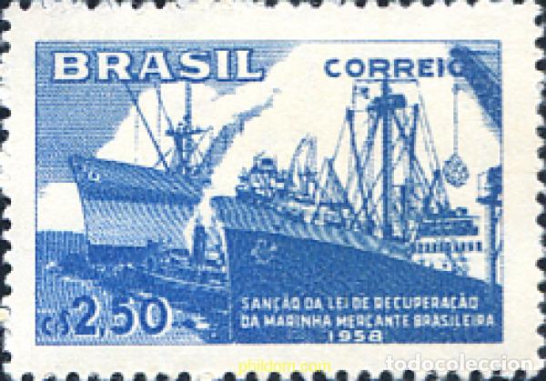 Sellos: 169349 MNH BRASIL 1958 RENACIMIENTO DE LA MARINA MERCANTIL