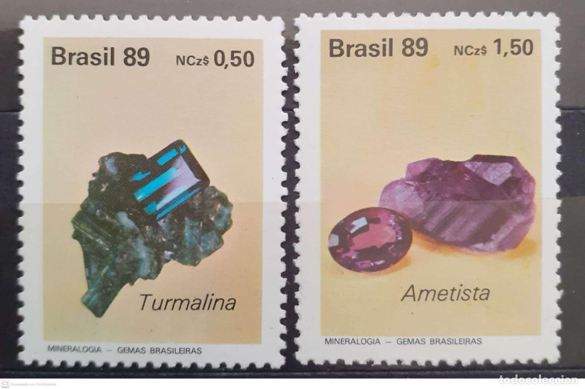 Sellos: BRASIL n&ordm; 1927/28** Minerales. Gemas del Brasil. Serie completa