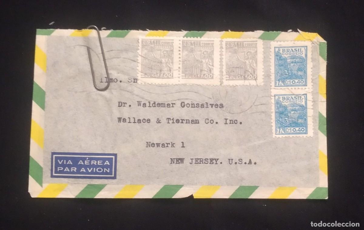 Sellos: TS) 1940 BRAZIL, COVER SENT FROM RIO DE JANEIRO TO NEW JERSEY, USA, AIRMAIL, STEEL PRODUCTION AND NA