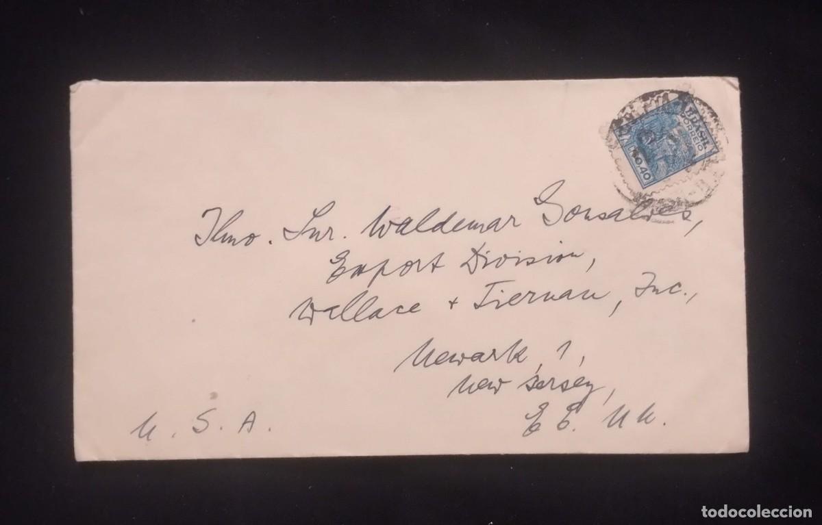 Sellos: TS) CIRCA 1950 BRAZIL, COVER SENT TO NEW JERSEY, USA, AGRICULTURE.