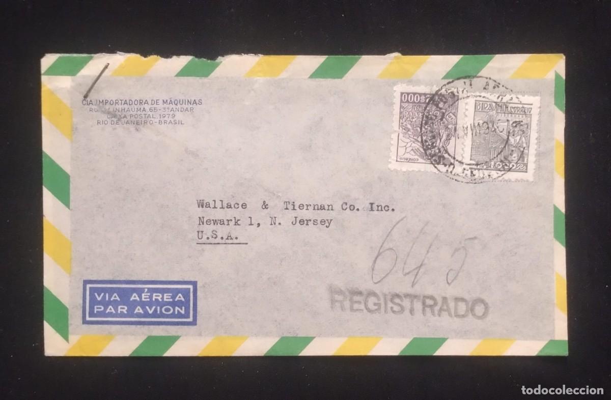 Sellos: TS) CIRCA 1940 BRAZIL, REGISTERED, COVER SENT FROM RIO DE JANEIRO TO NEW JERSEY, AIRMAIL, MULTIPLE S