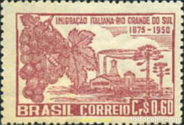 Sellos: 167749 MNH BRASIL 1950 75 ANIVERSARIO DE LA INMIGRACION ITALIANA EN EL ESTADO DE RIO GRANDE