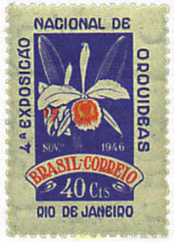 Sellos: 81606 MNH BRASIL 1946 4 EXPOSICION NACIONAL DE ORQUIDEAS
