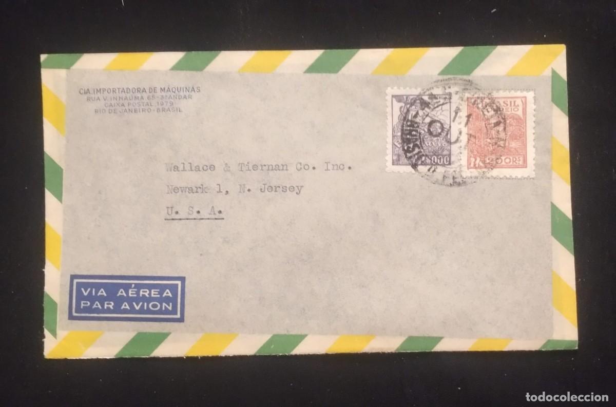 Sellos: TS) 1944 BRAZIL, COVER SENT FROM RIO DE JANEIRO TO NEW JERSEY, AIRMAIL, WITH THE AGRICULTURE, INDUST