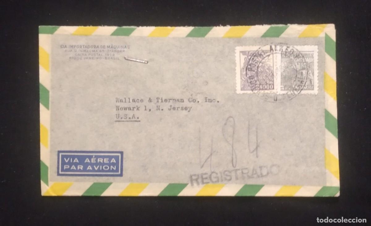Sellos: TS) CIRCA 1940 BRAZIL,REGISTERED, COVER SENT FROM RIO DE JANEIRO TO NEW JERSEY, AIRMAIL, WITH THE AG
