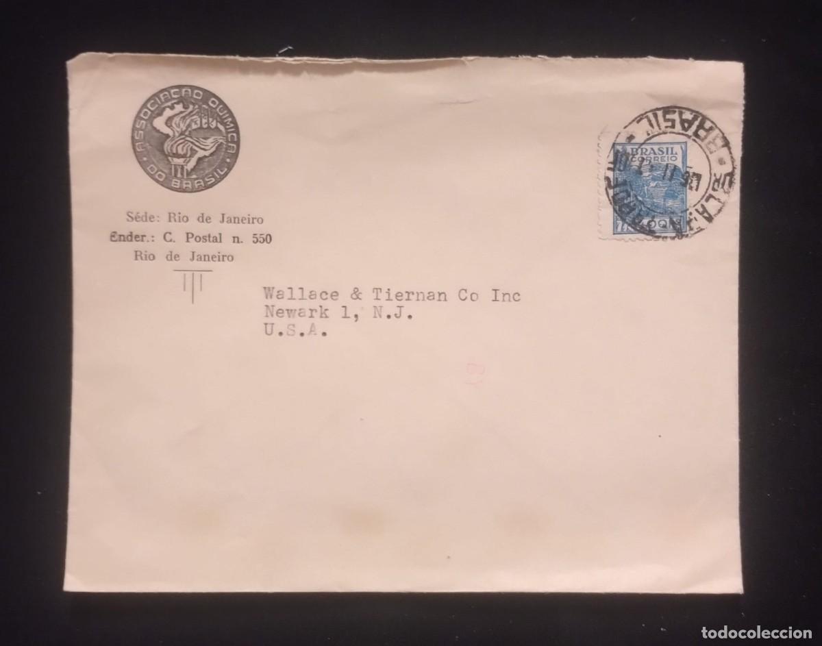 Sellos: TS) CIRCA 1945 BRAZIL, COVER SENT FROM RIO DE JANEIRO TO NEW JERSEY, AIRMAIL, WITH THE AGRICULTURE S