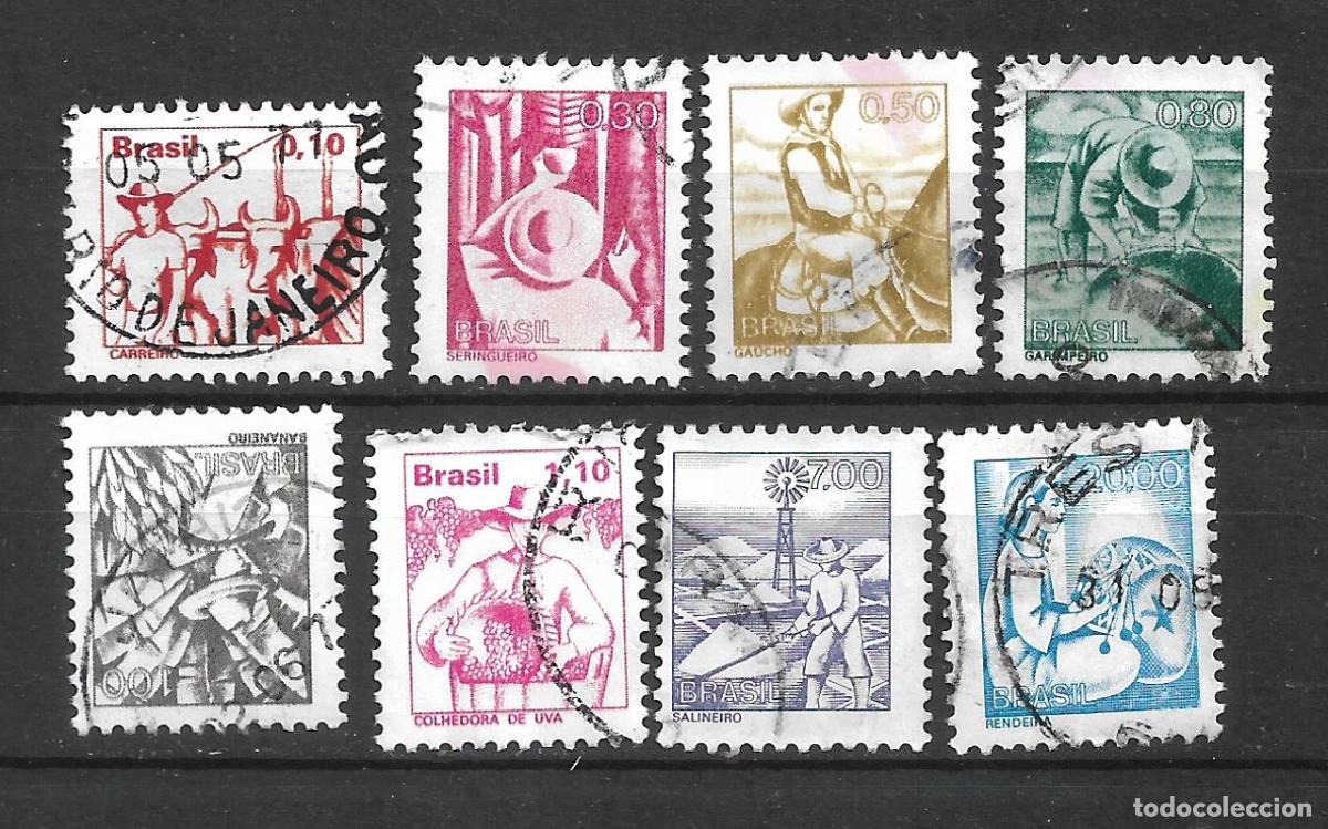 Sellos: brasil 1976-78 lote 8 sellos usado - 16/6